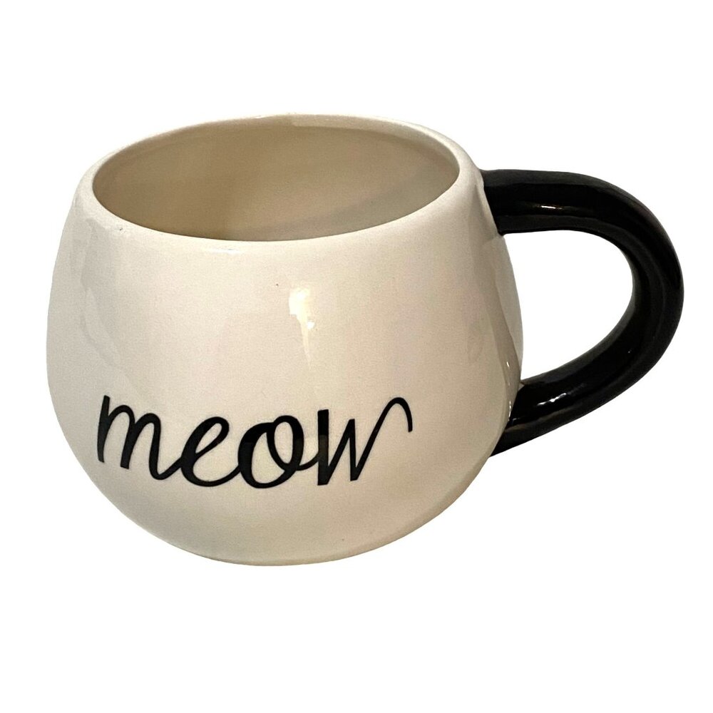 World Market Siamese Cat Meow Mug Beige